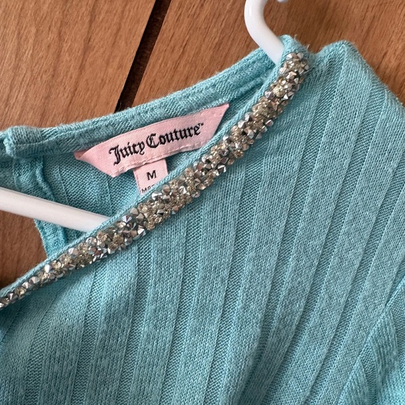 Juicy Couture Light Blue Ribbed Long Sleeve Top - Picture 2 of 3